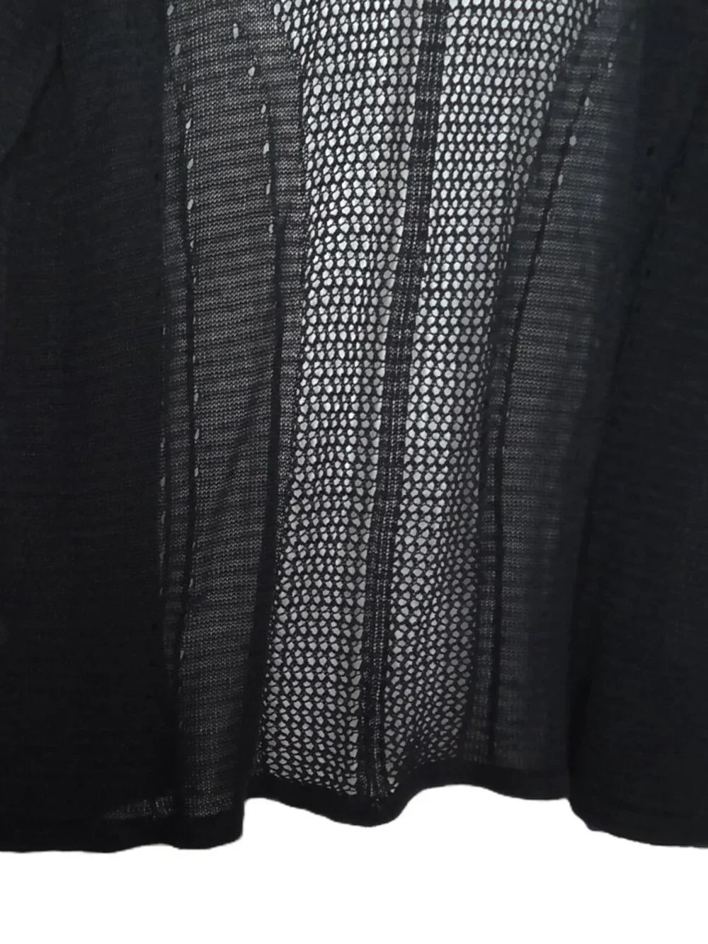 Alfani Black Cardigan Open Front Mixed Media Lacey Dark Fairy Whimsigoth Sz XXL